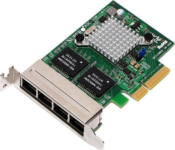Super Micro Computer INTG 1Gb 4xRJ45 SUPERMICRO AOC-SGP-I4 |Intel i350; PCIeX4; LP