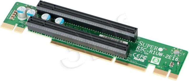 SuperMicro RSC-R1UW-2E16 plokštė su dviem PCIe lizdais