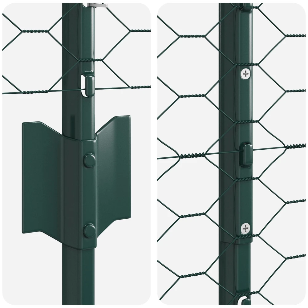 Hexagonal Fence with Post 100 x 1,2 m PVC dengtas plienas Žalia