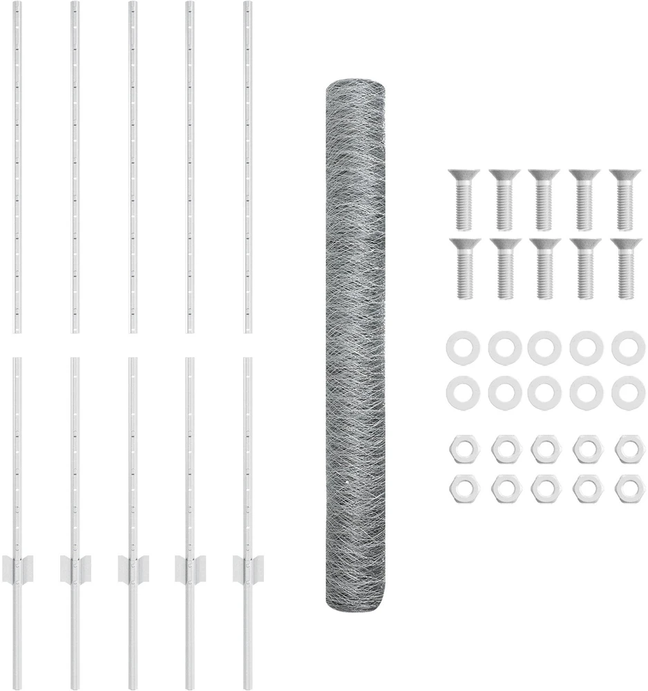 Hexagonal Fence with Post 10 x 1,2 m Galvanizuotas plienas
