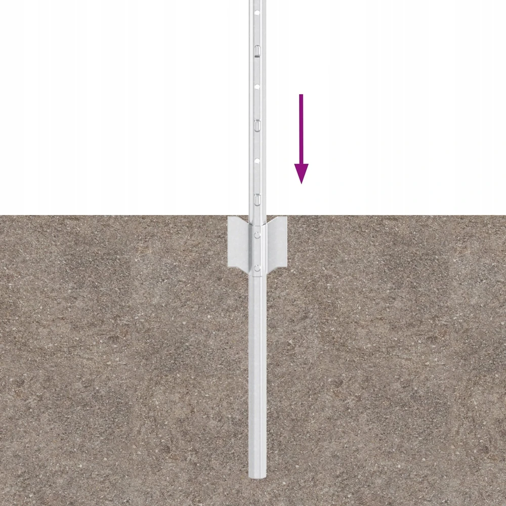 Įmontuotas tvoros stulpas 11 vnt. Sidabrinė 120 cm