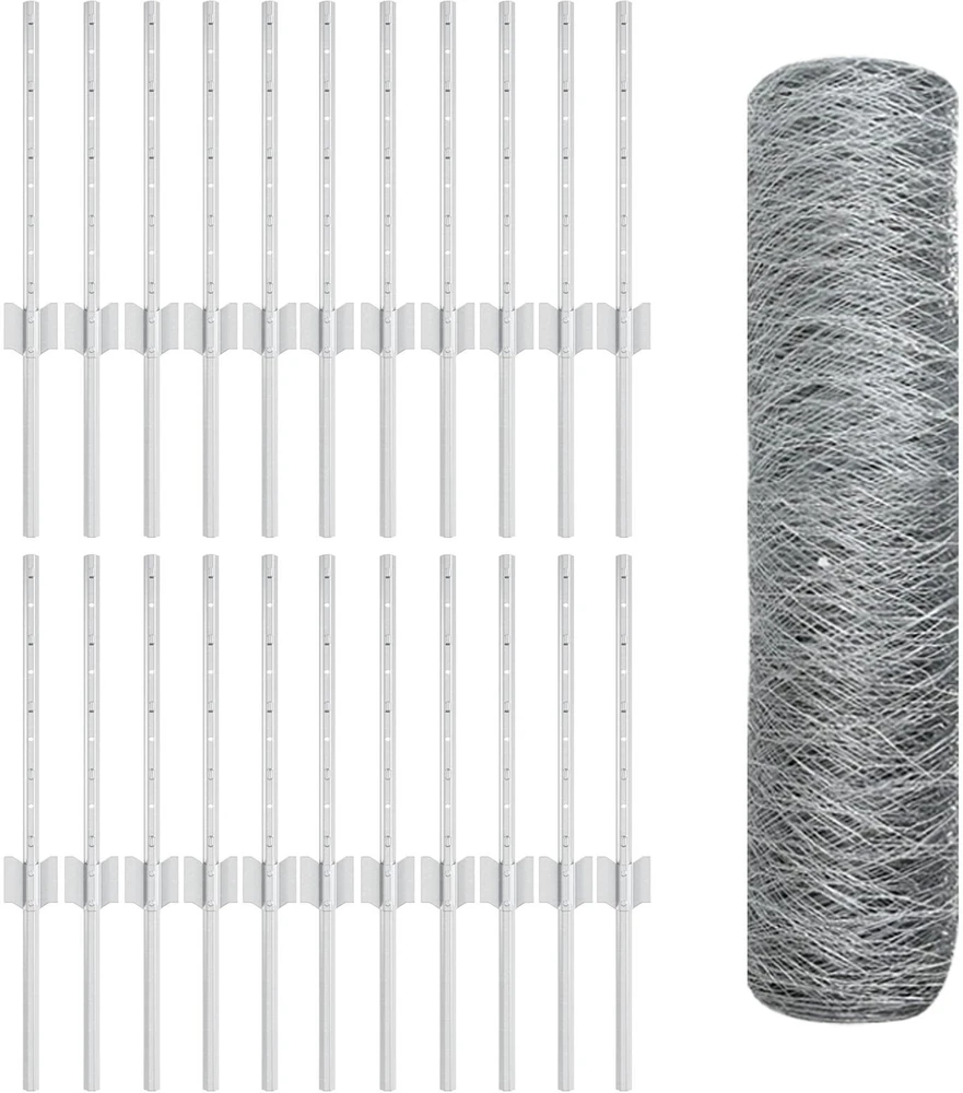 Hexagonal Fence with Post 50 x 0,4 m Galvanizuotas plienas