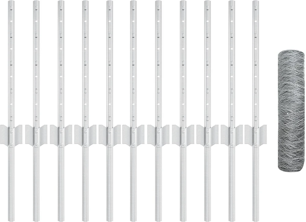 Hexagonal Fence with Post 25 x 0,4 m Galvanizuotas plienas