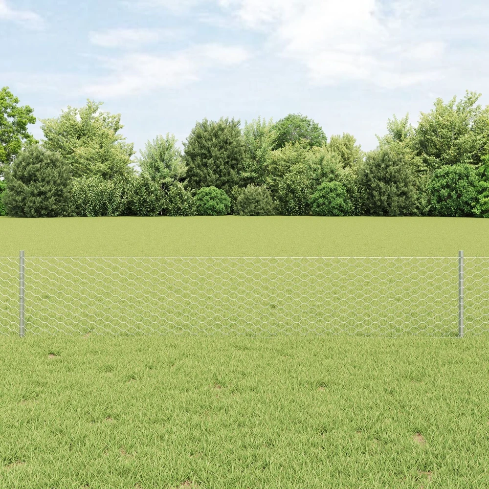 Hexagonal Fence with Post 25 x 0,4 m Galvanizuotas plienas