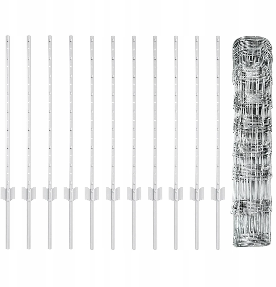 Lauko laukinė tvora su stulpais 25 x 0,8 m Sidabrinė Tinklelis