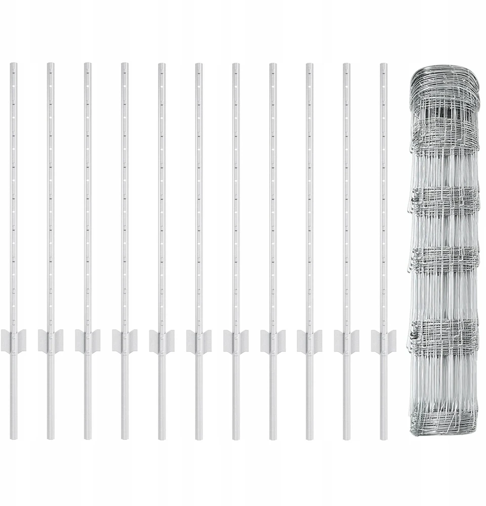 Lauko laukinė tvora su stulpais 25 x 0,8 m Sidabrinė Tinklelis