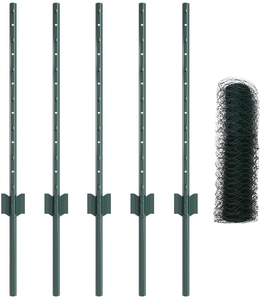 Hexagonal Fence with Post 10 x 0,6 m PVC dengtas plienas Žalia