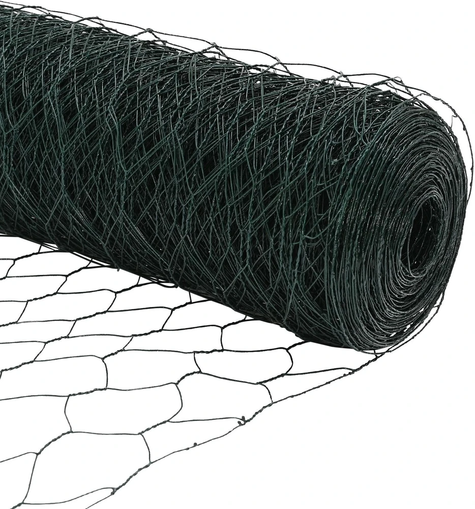Hexagonal Fence with Post 100 x 1,2 m PVC dengtas plienas Žalia