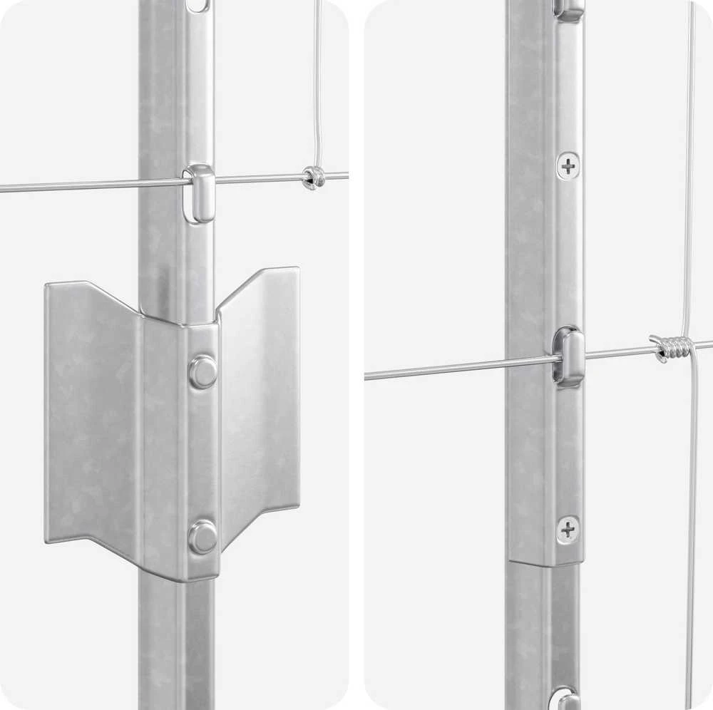 Lauko laukinė tvora su stulpais 50 x 1,2 m Sidabrinė Tinklelis