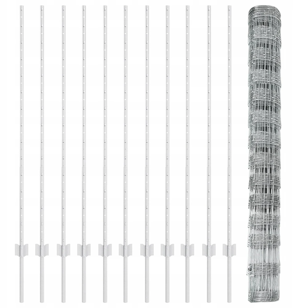 Lauko laukinė tvora su stulpais 25 x 1,4 m Sidabrinė Tinklelis