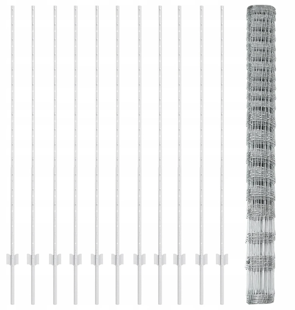 Lauko laukinė tvora su stulpais 25 x 1,6 m Sidabrinė Tinklelis