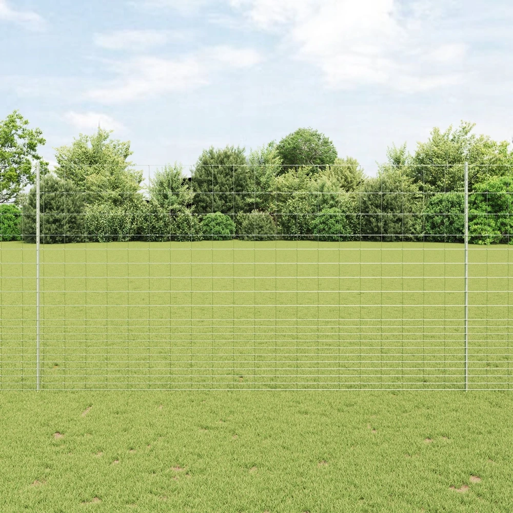 Lauko laukinė tvora su stulpais 25 x 1,6 m Sidabrinė Tinklelis