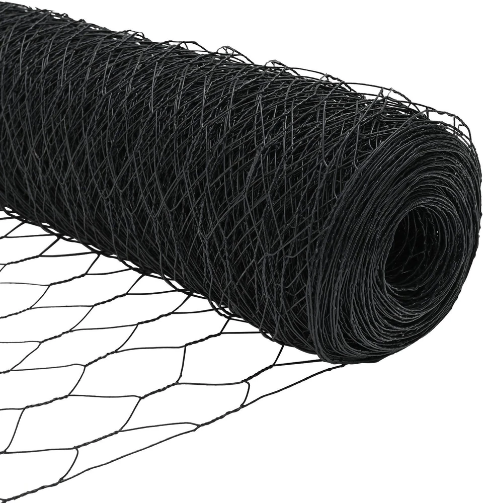 Hexagonal Fence with Post 50 x 1,6 m PVC dengtas plienas Pilka