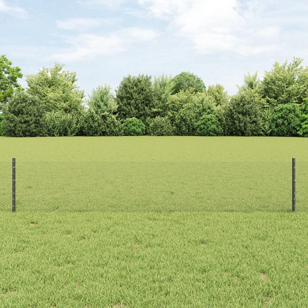 Hexagonal Fence with Post 10 x 0,4 m PVC dengtas plienas Pilka