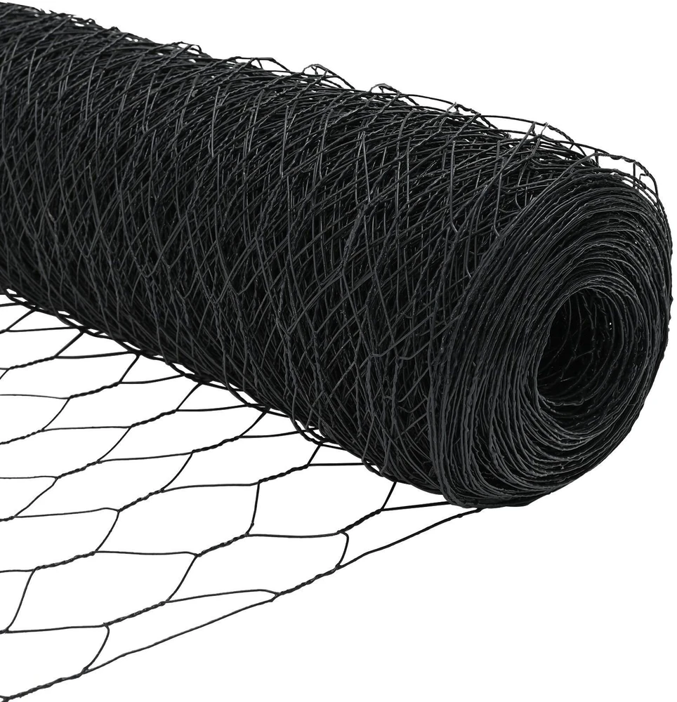 Hexagonal Fence with Post 10 x 0,8 m PVC dengtas plienas Pilka