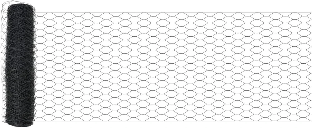 Hexagonal Fence with Post 10 x 0,8 m PVC dengtas plienas Pilka
