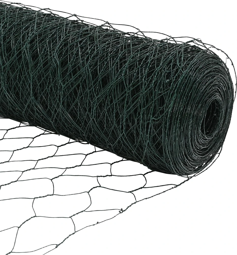 Hexagonal Fence with Post 10 x 0,5 m PVC dengtas plienas Žalia