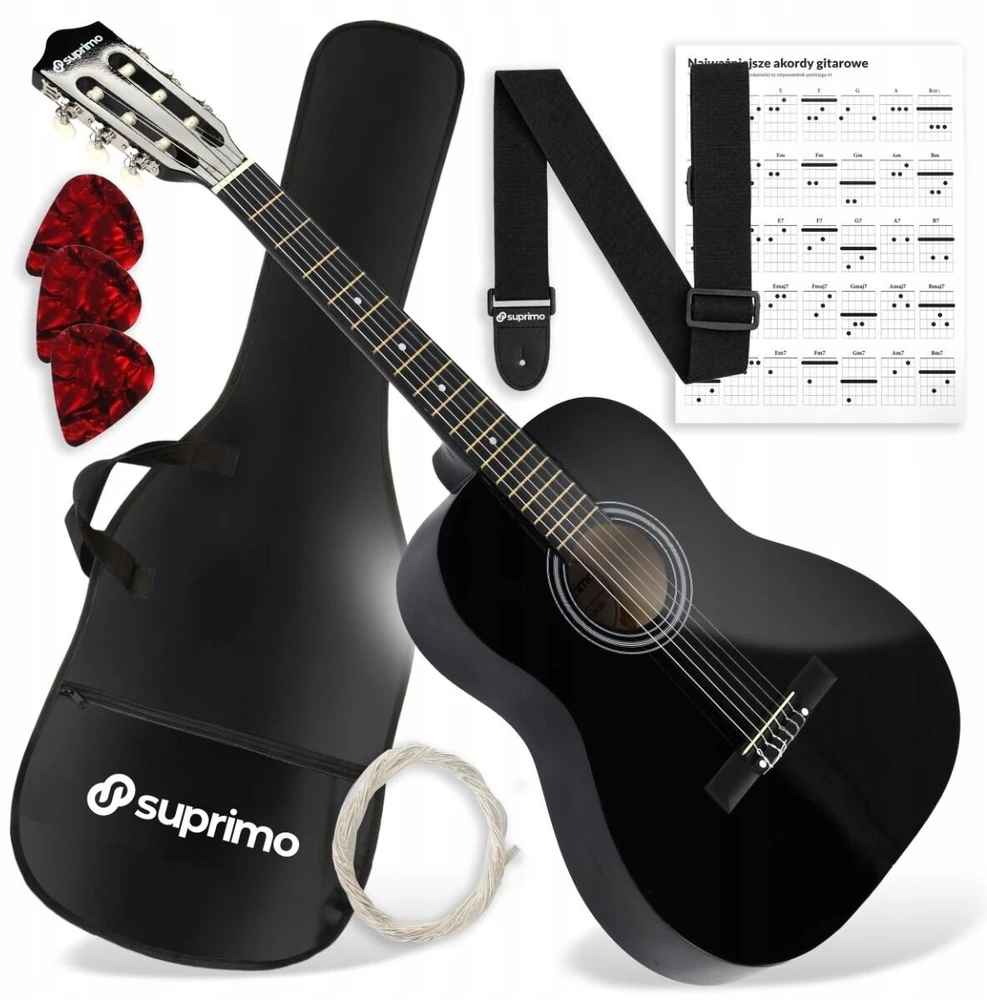 SUPRIMO CG34 BK klasikinė gitara 3/4, 36 colių, juoda