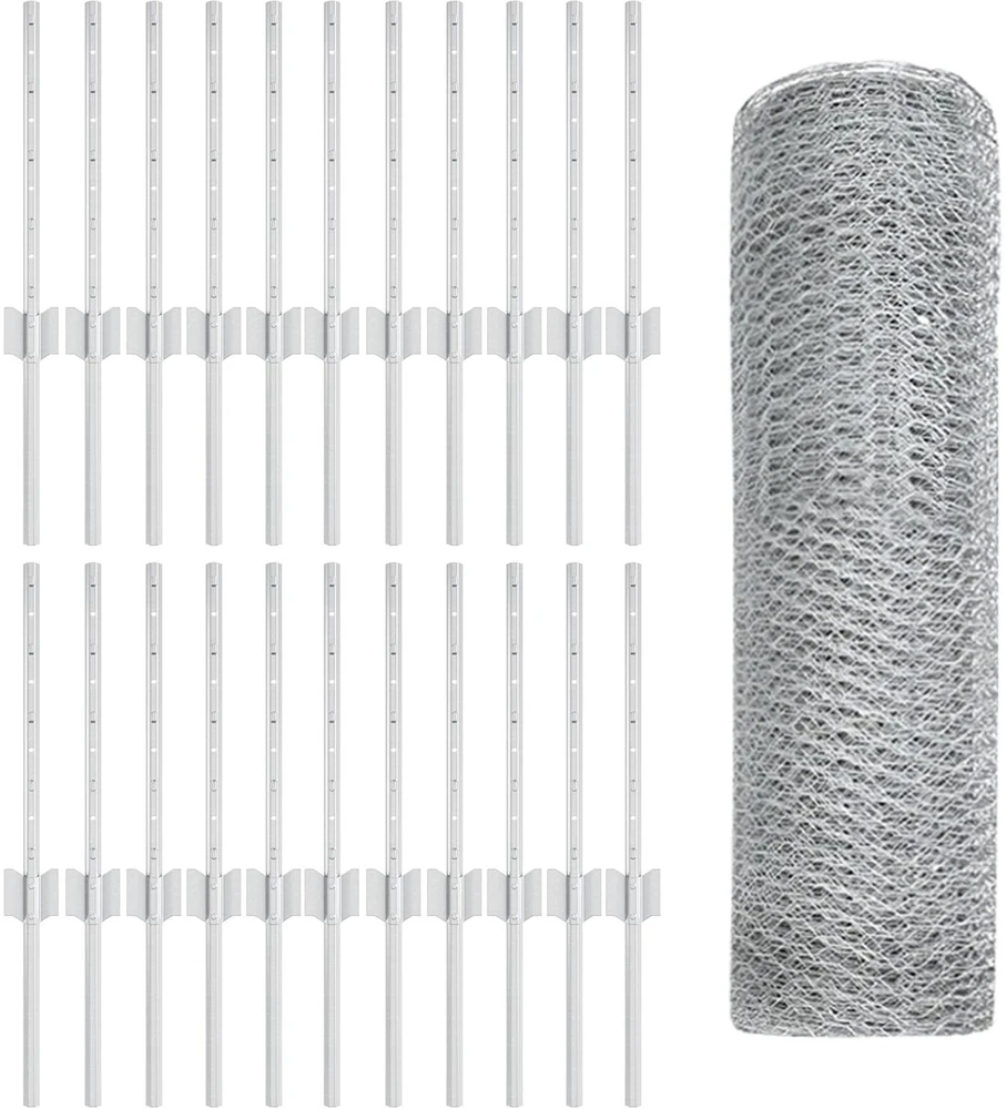 Hexagonal Fence with Post 50 x 0,4 m Galvanizuotas plienas