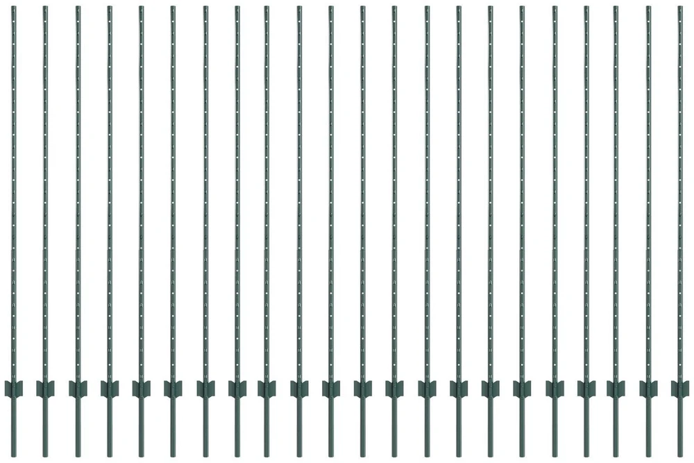 Įmontuotas tvoros stulpas 22 vnt. Žalia 200 cm