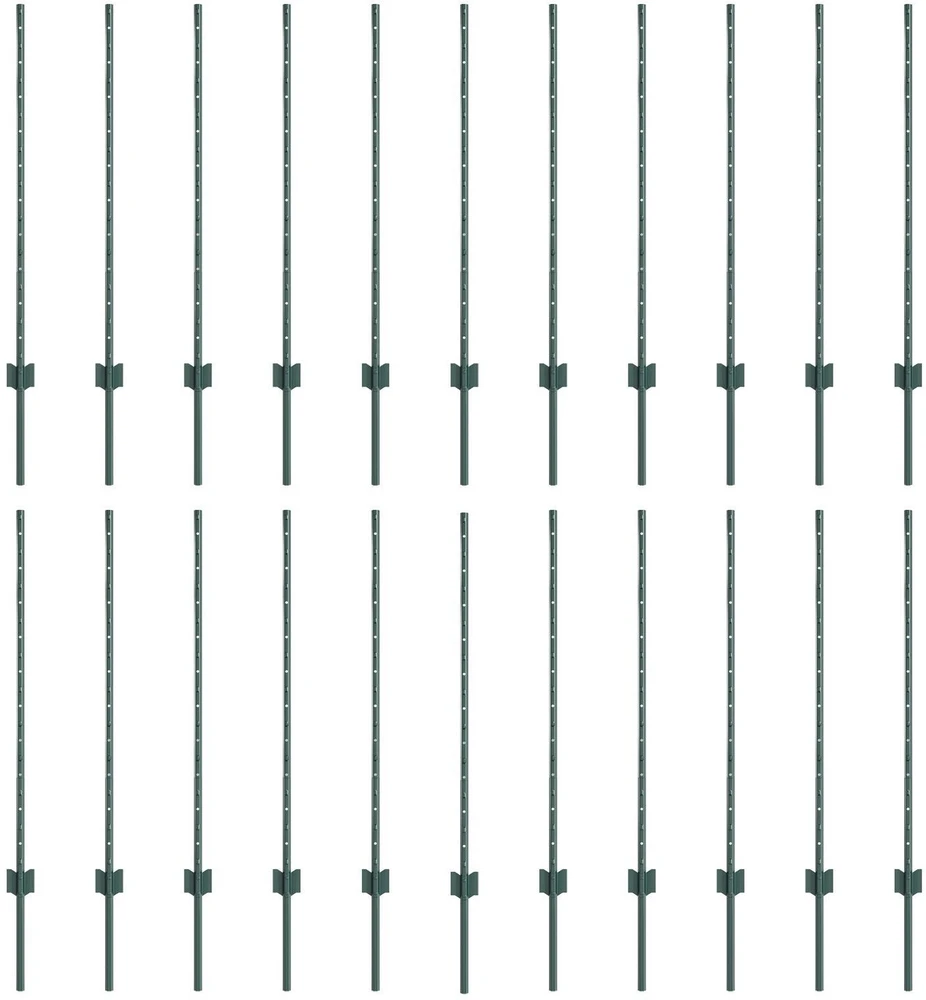 Įmontuotas tvoros stulpas 22 vnt. Žalia 140 cm