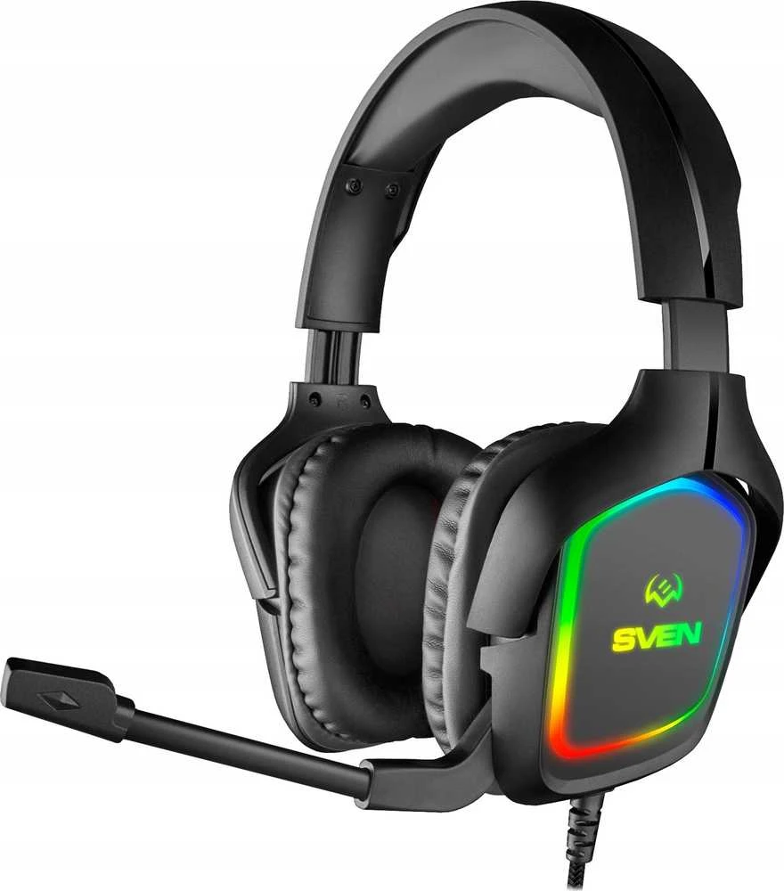 Sven Žaidimų ausinės su mikrofonu AP-U750MV, juodas (USB, RGB)