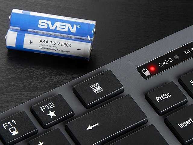 SVEN KB-E5300W graphite belaidė klaviatūra