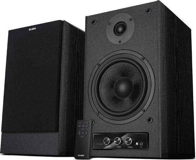 Kompiuterio kolonėlės SVEN MC-30 2x100W; Tembro ir garsumo valdymas priekyje; Skaitmeninis optinis įėjimas; Nuotolinio valdymo pultas; Bluetooth