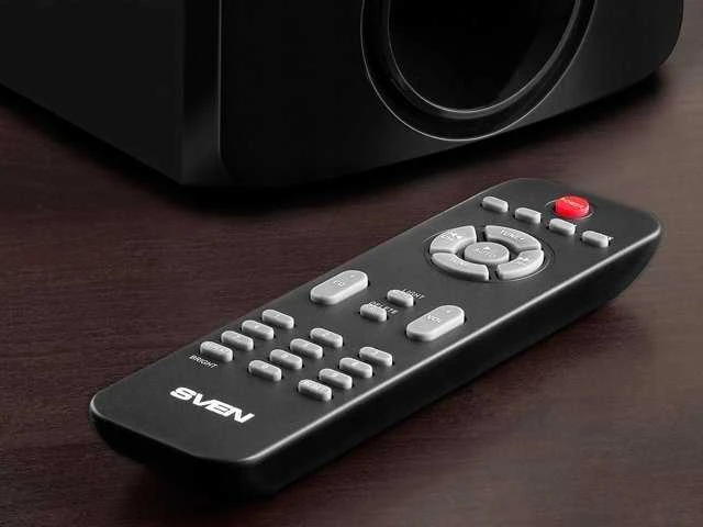 Kompiuterio kolonėlės 2.1 kolonėlės SVEN MS-312, juodas, Bluetooth, FM, USB, Ekranas, RC blokas, galia 20W+2x10W (RMS)