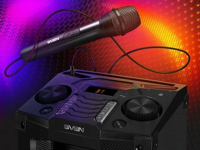 Garsiakalbis SVEN PS-1500, juodas (500W, Bluetooth, FM, USB, LED ekranas, kintamosios srovės maitinimas)