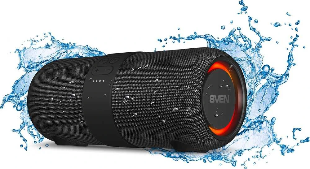 Speaker SVEN PS-340, juodas (24W, Atsparus vandeniui (IPx6), TWS, Bluetooth, FM, USB, 3600mA*h)