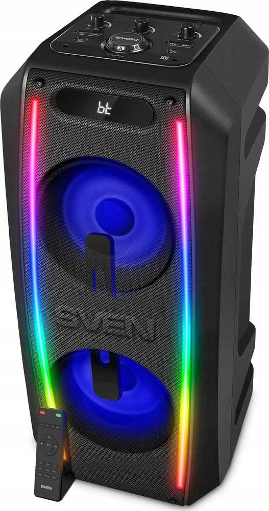 Garsiakalbis SVEN PS-740, juodas (100W, TWS, Bluetooth, FM, USB, Micro SD, LED ekranas, 4400mA*h)