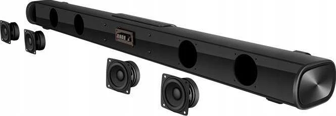 Kompiuterio kolonėlės „Sven“ garso juosta SB-2150A, juoda (180 W, USB, HDMI, ekranas, nuotolinio valdymo pultas, optinis, „Bluetooth“, belaidis žemųjų dažnių garsiakalbis), SV-019556