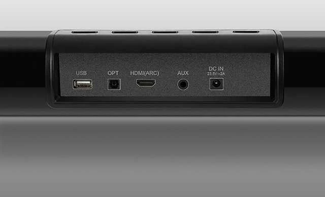 Namų kino sistema Sven garso juosta SB-2200D, juoda (300 W, „DolbyDigital“, „Bluetooth“, HDMI, nuotolinio valdymo pultas, optinis, USB, ekranas, belaidis žemųjų dažnių garsiakalbis)