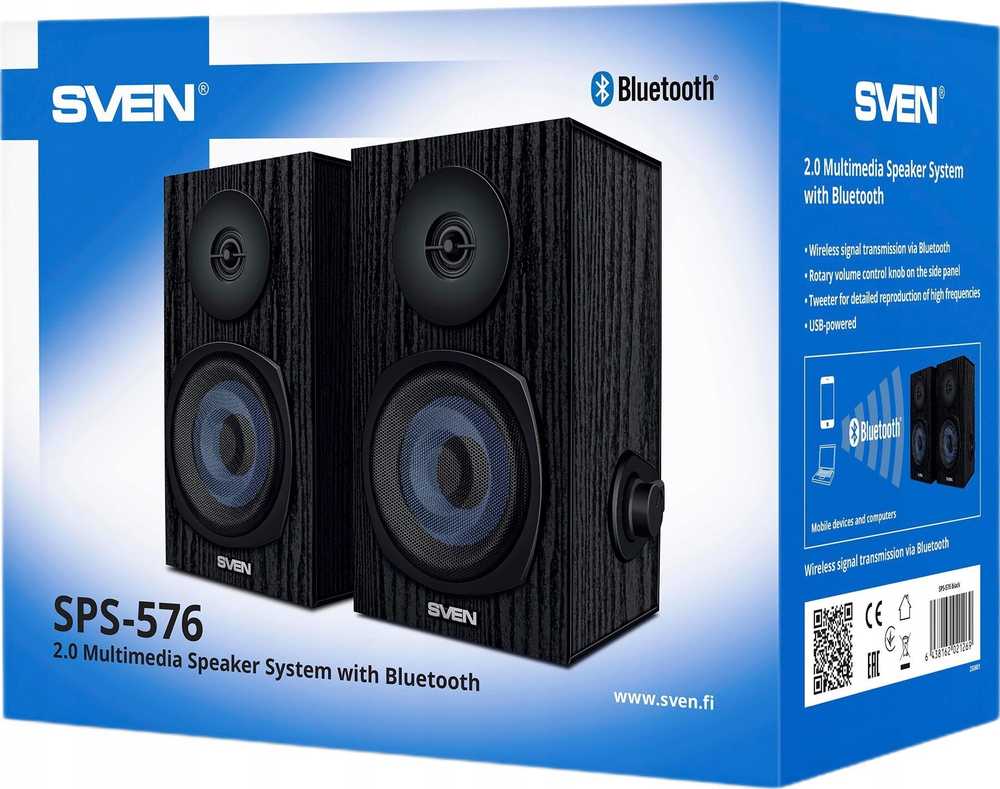 Kompiuterio kolonėlės SVEN SPS-576 2.0 kompiuterio garsiakalbiai, BLUETOOTH, 8W