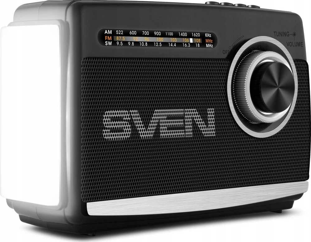 Garsiakalbis SVEN SRP-535, juodas (3W, FM/AM/SW, USB, Micro SD, žibintuvėlis, baterija)