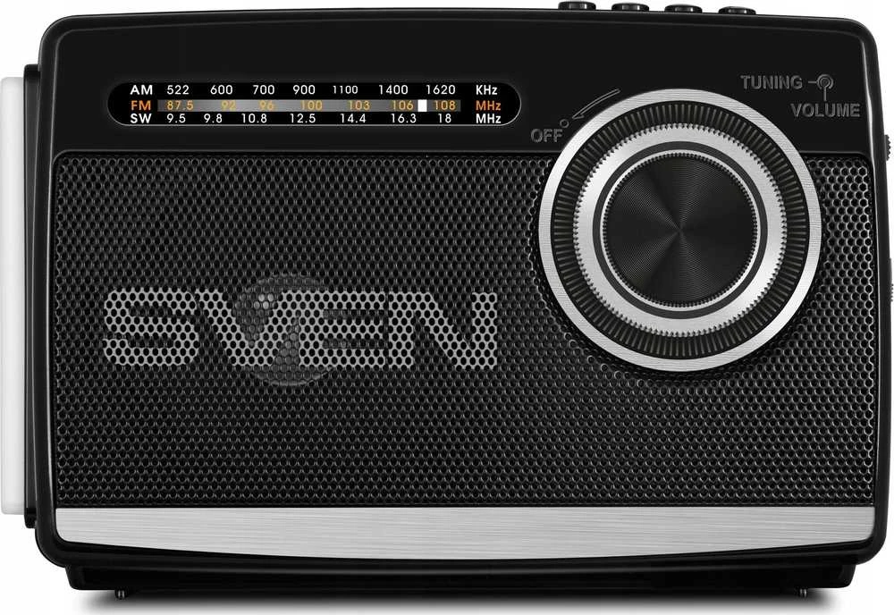 Garsiakalbis SVEN SRP-535, juodas (3W, FM/AM/SW, USB, Micro SD, žibintuvėlis, baterija)