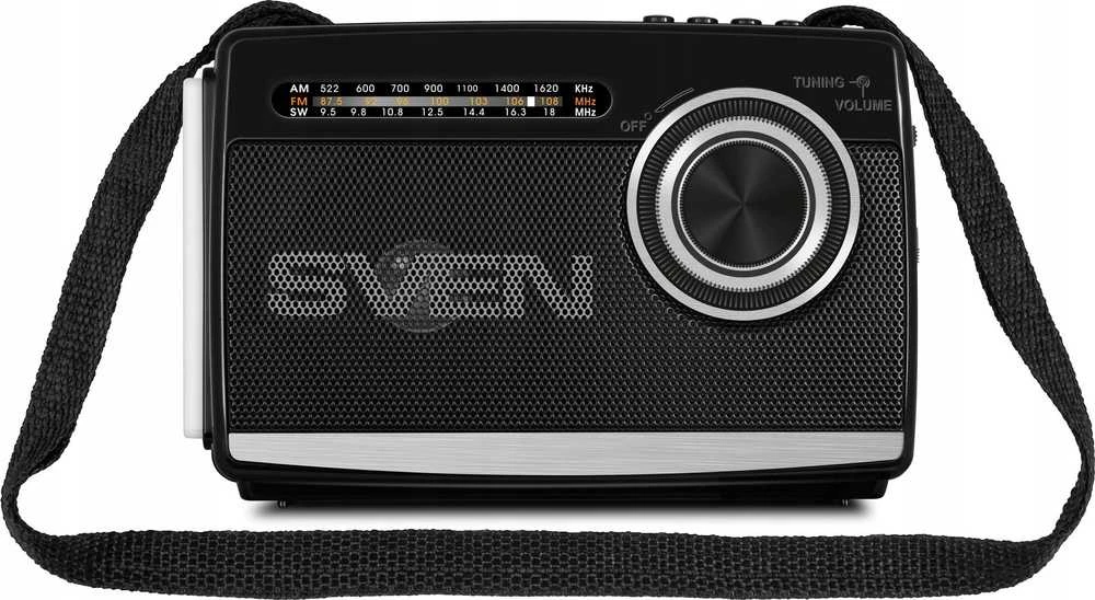 Garsiakalbis SVEN SRP-535, juodas (3W, FM/AM/SW, USB, Micro SD, žibintuvėlis, baterija)