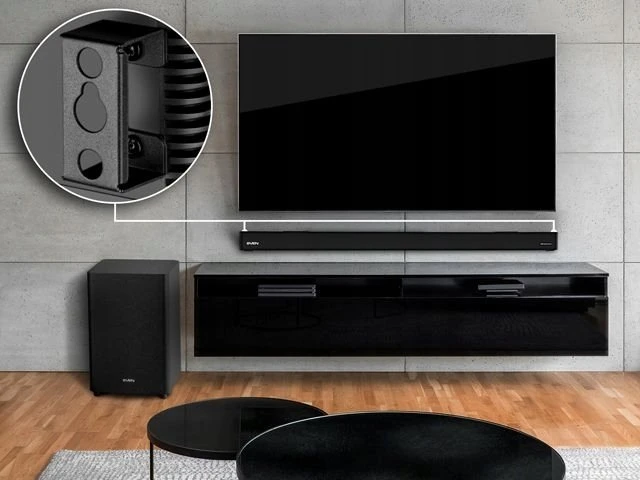Sven SVEN SB-2700DA garsiakalbis – garso juosta (450 W, „Dolby Atmos“, „Bluetooth“, HDMI, nuotolinio valdymo pultas, optinė įvestis, USB, ekranas, belaidis žemųjų dažnių garsiakalbis)