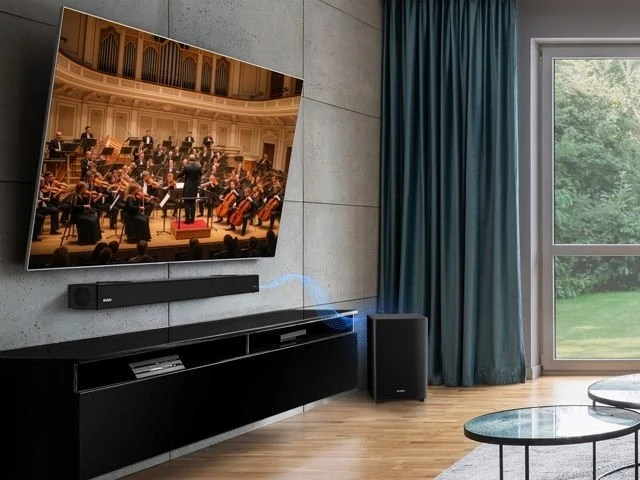 Sven SVEN SB-2700DA garsiakalbis – garso juosta (450 W, „Dolby Atmos“, „Bluetooth“, HDMI, nuotolinio valdymo pultas, optinė įvestis, USB, ekranas, belaidis žemųjų dažnių garsiakalbis)