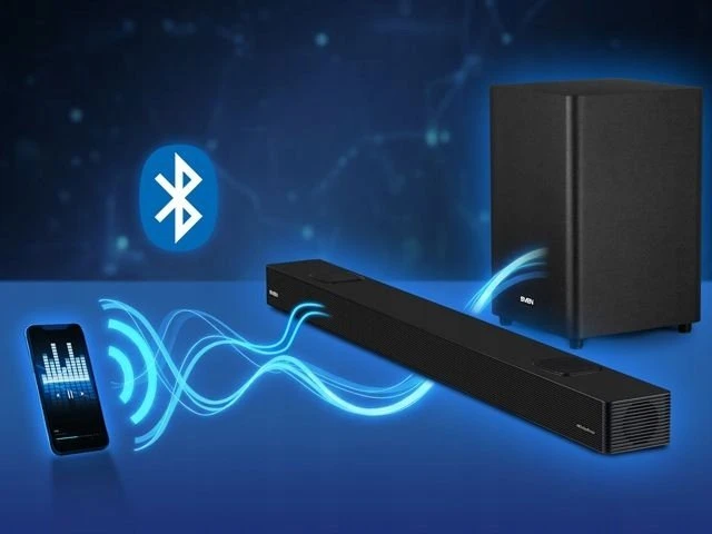 Sven SVEN SB-2700DA garsiakalbis – garso juosta (450 W, „Dolby Atmos“, „Bluetooth“, HDMI, nuotolinio valdymo pultas, optinė įvestis, USB, ekranas, belaidis žemųjų dažnių garsiakalbis)