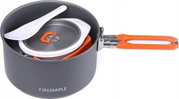 FEP „Fire-Maple Feast 4“ kelioninis virtuvės reikmenų rinkinys – juodas