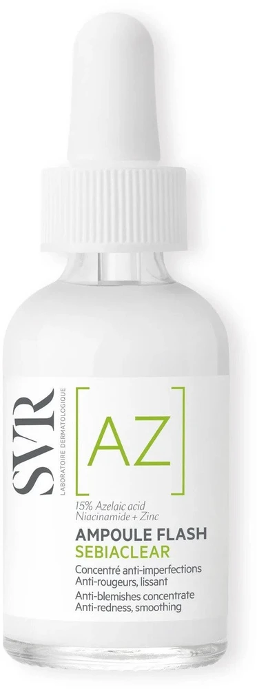 SVR Sebiaclear Ampoule Flash koncentruotas veido serumas su azelaino rūgštimi, 30 ml