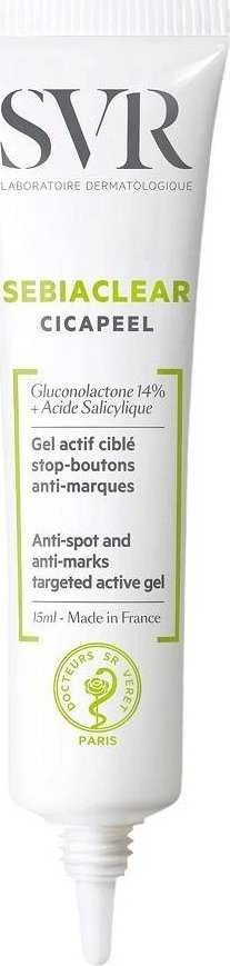 SVR SEBIACLEAR CICAPEEL, lokalaus poveikio spuogelius džiovinantis gelis, 15 ml