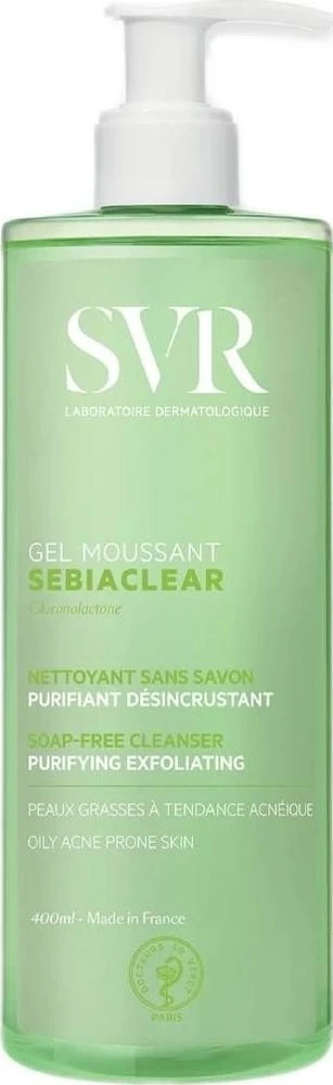 Svr Sebiaclear Gel Moussant bemuilis veido prausiklis jautriai, riebiai, probleminei odai, 400 ml
