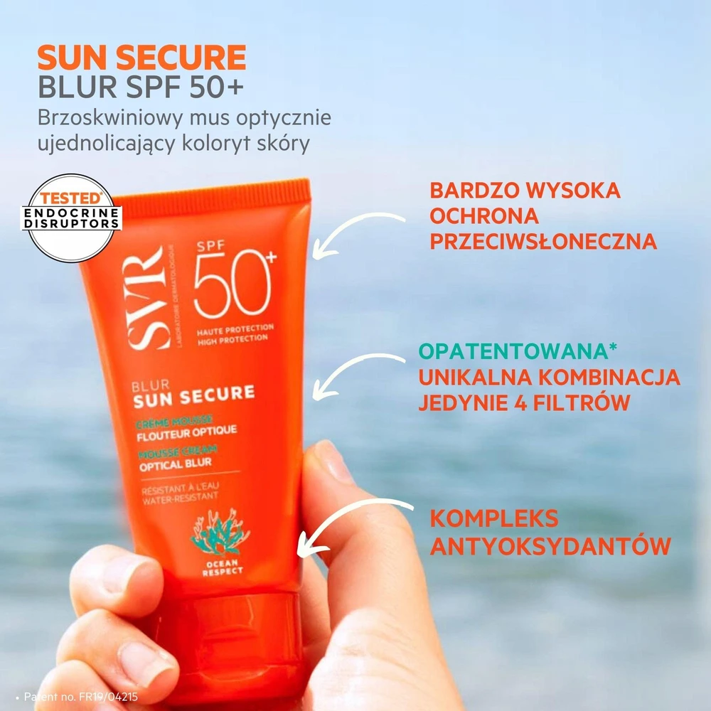 SVR Sun Secure Blur Unscented Teinte SPF 50+ apsauginis kremas nuo saulės, 50 ml