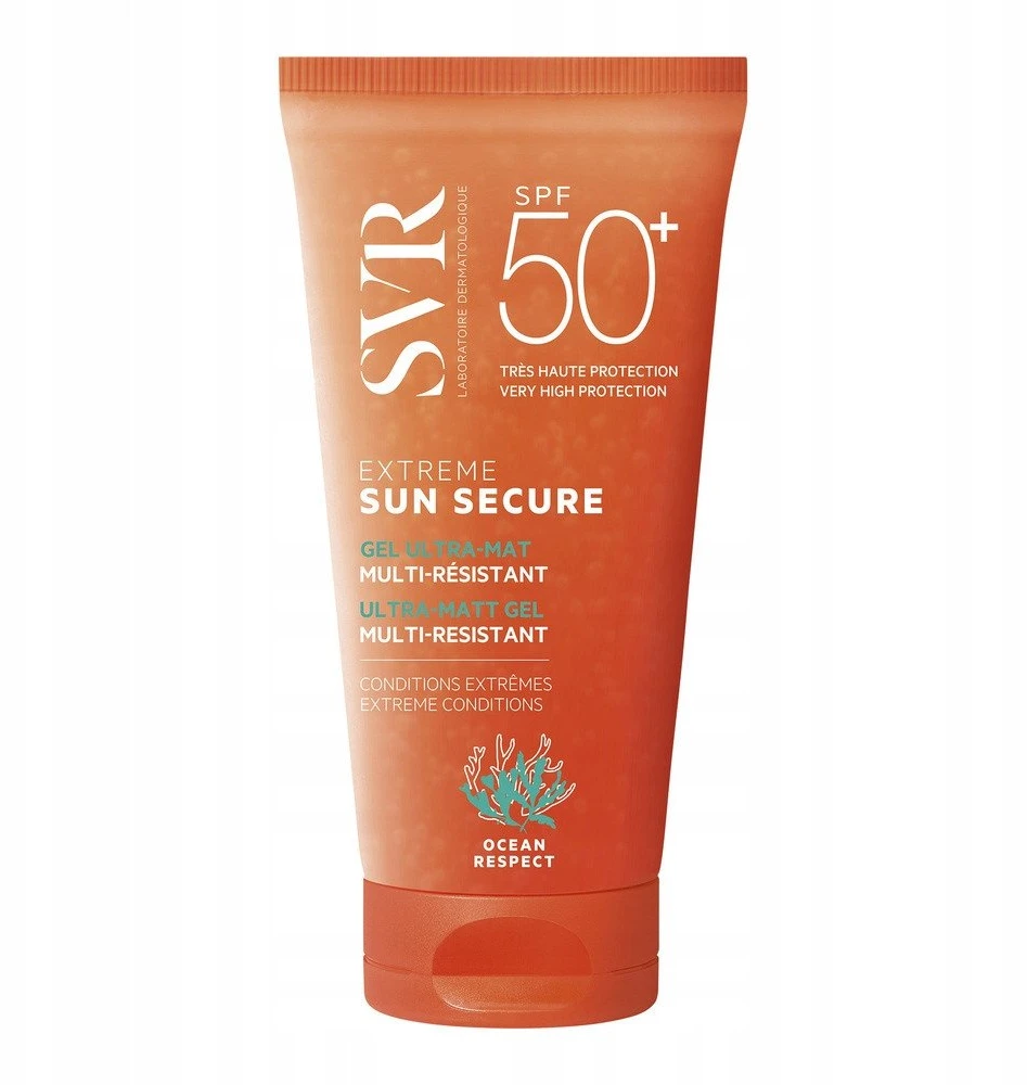 Svr Sun Secure Extreme Ultra Matte Gel SPF 50+ vandeniui atsparus apsauginis gelis veidui nuo saulės, 50 ml
