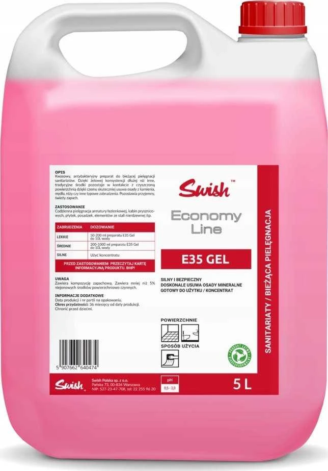 Swish Swish E35 Gelio preparatas sanitarinių patalpų valymui 5 l