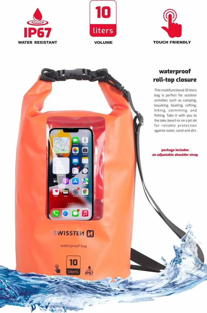 Dėklas Swissten Atsparus vandeniui Universal Phone Case 10L