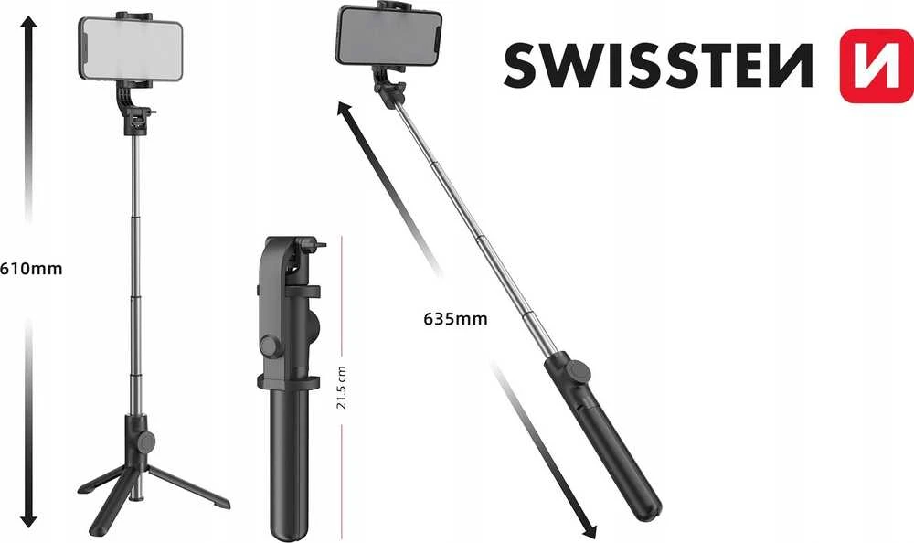 Swissten „Bluetooth“ „selfie Stick“ aliuminio trikojis Pro